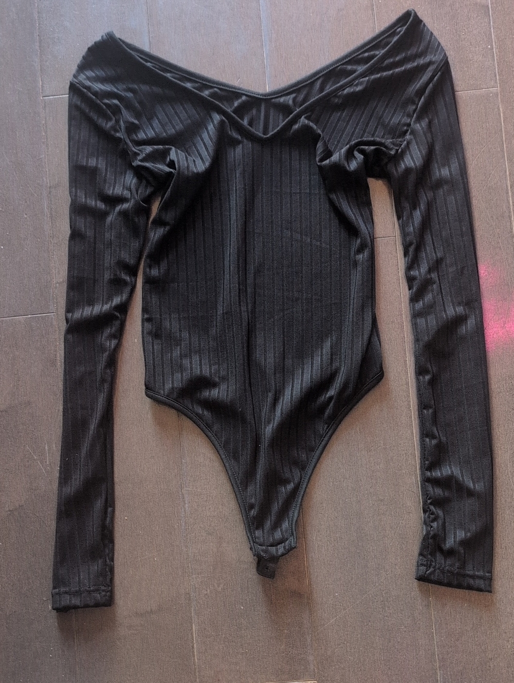 Black Off The Shoulder Long Sleeve Bodysuit